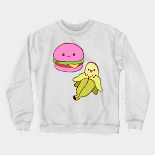 Pink hamburger 🍔 and yellow banana 🍌 Crewneck Sweatshirt